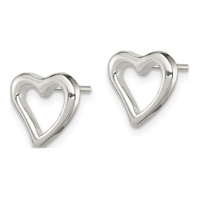 Sterling Silver Heart Stud Earrings – view 3