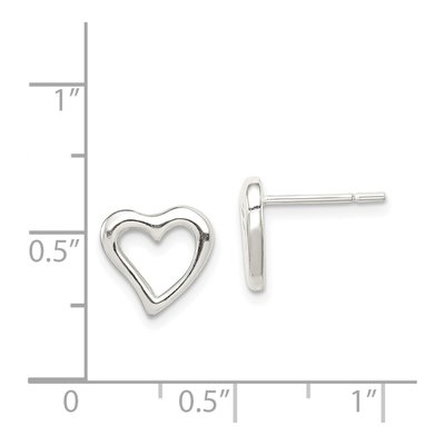 Sterling Silver Heart Stud Earrings – view 5