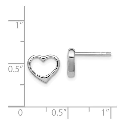 Sterling Silver Open Heart Stud Earrings – view 5