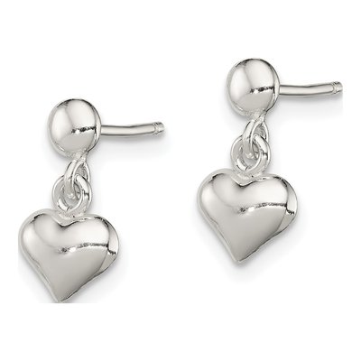 Sterling Silver Heart Dangle Earrings – view 3
