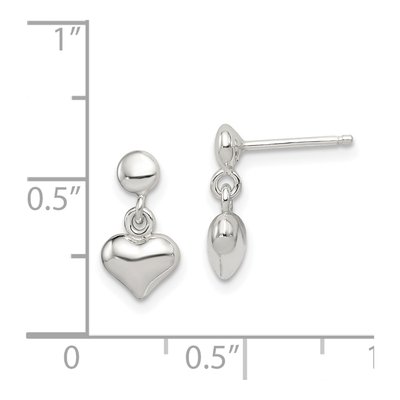 Sterling Silver Heart Dangle Earrings – view 5