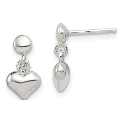 Sterling Silver Heart Dangle Earrings