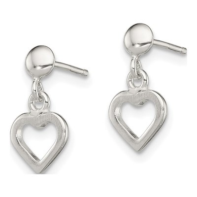 Sterling Silver Heart Dangle Earrings – view 3