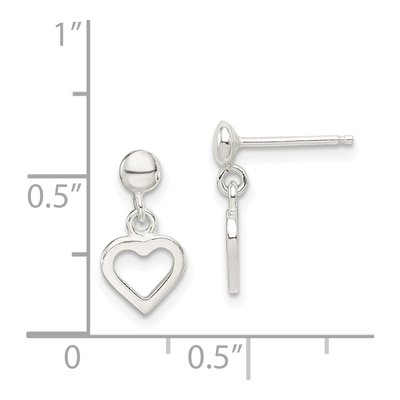 Sterling Silver Heart Dangle Earrings – view 5