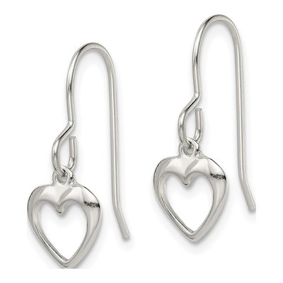 Sterling Silver Heart Dangle Earrings – view 3