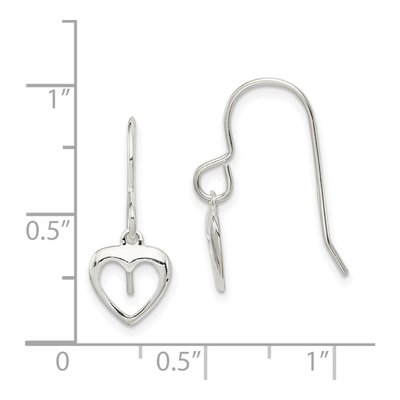 Sterling Silver Heart Dangle Earrings – view 5