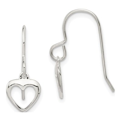 Sterling Silver Heart Dangle Earrings