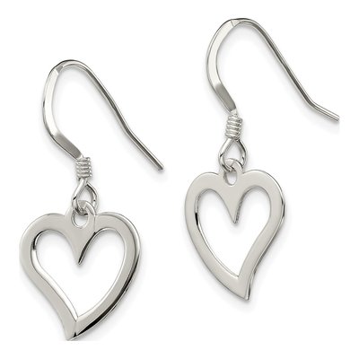 Sterling Silver Heart Dangle Earrings – view 3