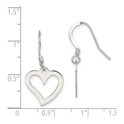 Sterling Silver Heart Dangle Earrings – view 5