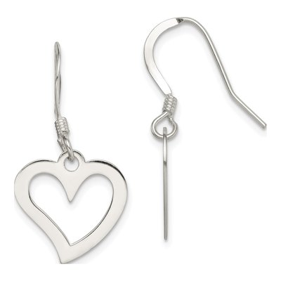 Sterling Silver Heart Dangle Earrings