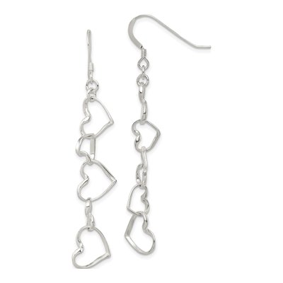 Sterling Silver Heart Dangle Earrings