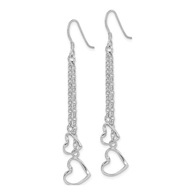 Sterling Silver Heart Dangle Earrings – view 3