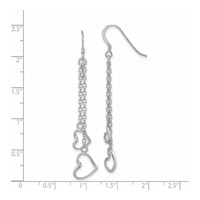 Sterling Silver Heart Dangle Earrings – view 5