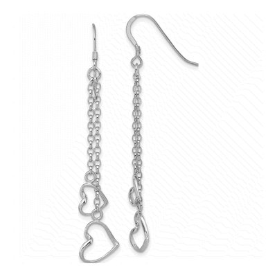 Sterling Silver Heart Dangle Earrings