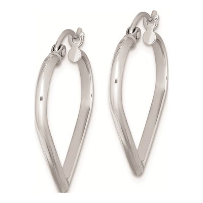 Sterling Silver 23mm Heart Hoop Earrings – view 3