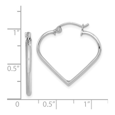 Sterling Silver 23mm Heart Hoop Earrings – view 5