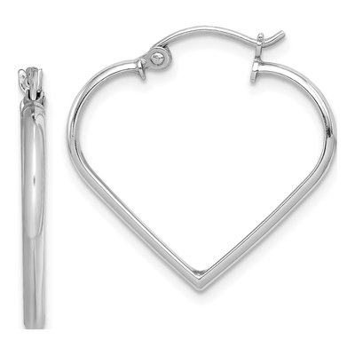 Sterling Silver 23mm Heart Hoop Earrings