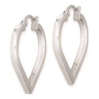 Sterling Silver 23mm Heart Hoop Earrings – view 3