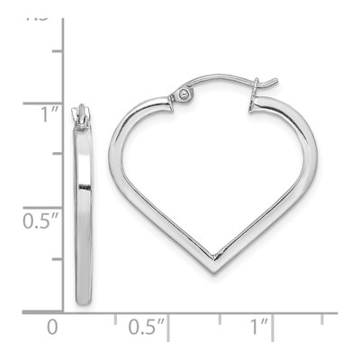 Sterling Silver 23mm Heart Hoop Earrings – view 5
