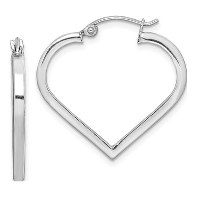 Sterling Silver 23mm Heart Hoop Earrings