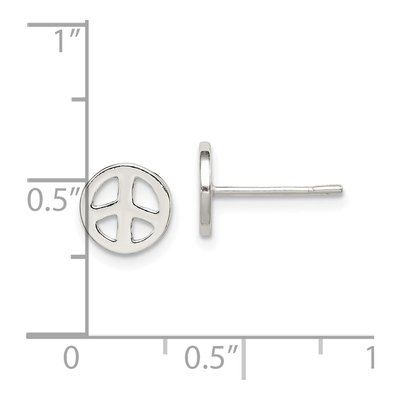 Sterling Silver Peace Sign Stud Earrings – view 5