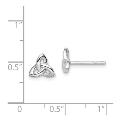 Sterling Silver Trinity Symbol Stud Earrings – view 5