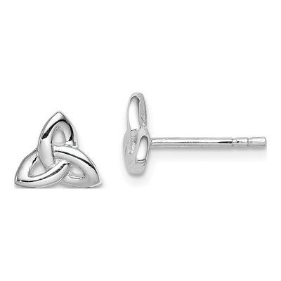 Sterling Silver Trinity Symbol Stud Earrings