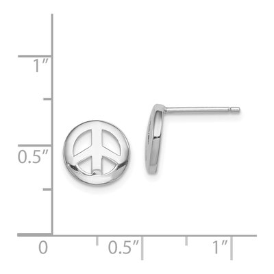 Sterling Silver Peace Sign Stud Earrings – view 5