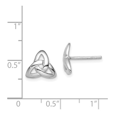 Sterling Silver CZ Trinity Symbol Stud Earrings – view 5