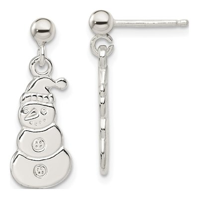Sterling Silver Snowmen Dangle Earrings