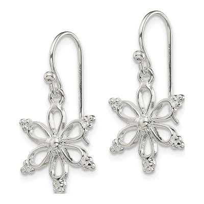 Sterling Silver Snowflake Dangle Earrings – view 3