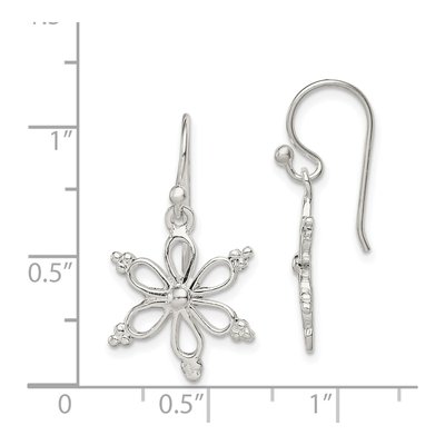 Sterling Silver Snowflake Dangle Earrings – view 5