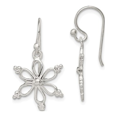 Sterling Silver Snowflake Dangle Earrings