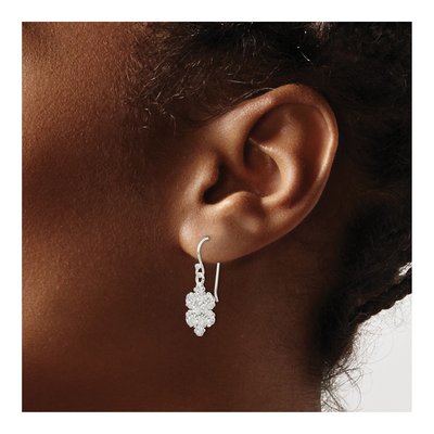 Sterling Silver Crystal Snowflake Dangle Earrings – view 4