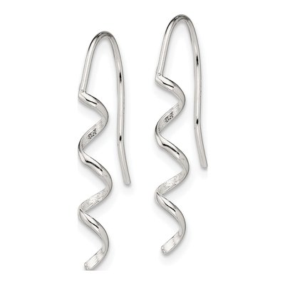 Sterling Silver Spiral Dangle Earrings – view 3