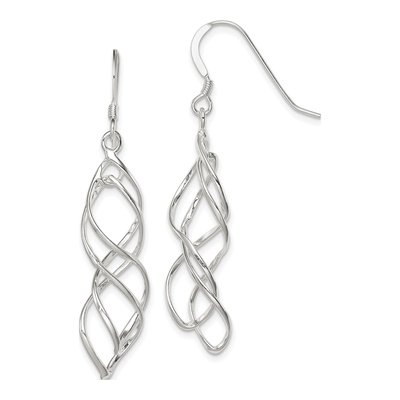 Sterling Silver Twisted Dangle Earrings