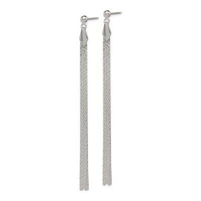 Sterling Silver Long Linear Dangle Earrings – view 3