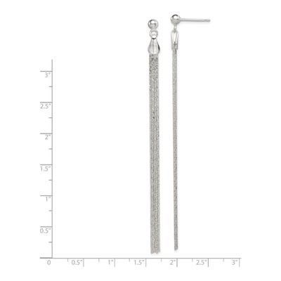 Sterling Silver Long Linear Dangle Earrings – view 5