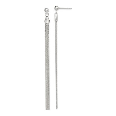 Sterling Silver Long Linear Dangle Earrings