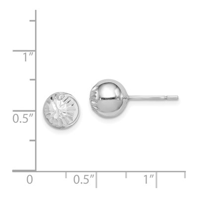 Sterling Silver Diamond-Cut Ball Stud Earrings – view 5