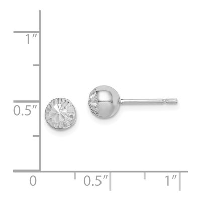 Sterling Silver Diamond-Cut Ball Stud Earrings – view 5