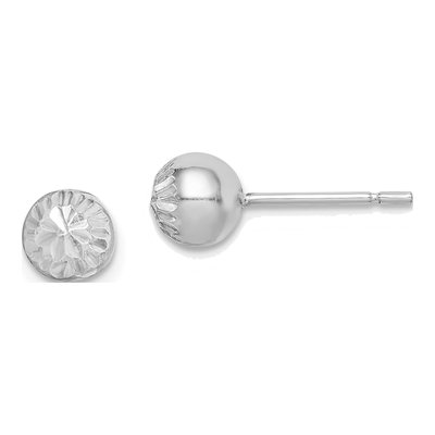 Sterling Silver Diamond-Cut Ball Stud Earrings