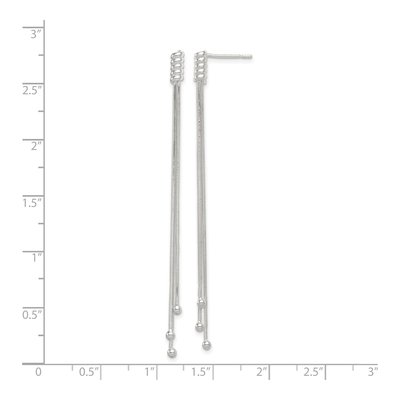 Sterling Silver 3-Strand Dangle Earrings – view 5