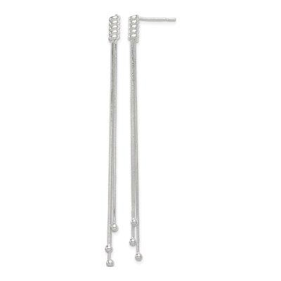 Sterling Silver 3-Strand Dangle Earrings