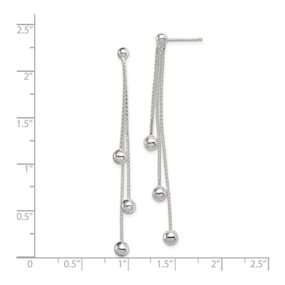 Sterling Silver 3-Strand Beaded Dangle Earrings – view 5