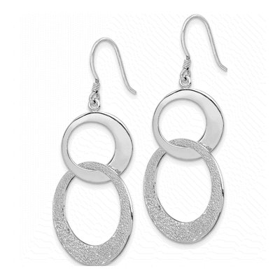 Sterling Silver Interlocking Circle Dangle Earrings – view 3
