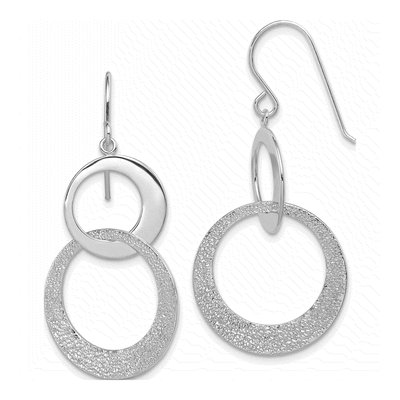 Sterling Silver Interlocking Circle Dangle Earrings