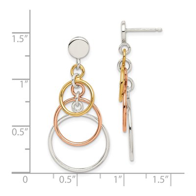 Sterling Silver Circle Dangle Earrings – view 5