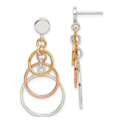 Sterling Silver Circle Dangle Earrings