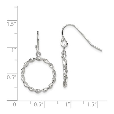 Sterling Silver Twisted Circle Dangle Earrings – view 5